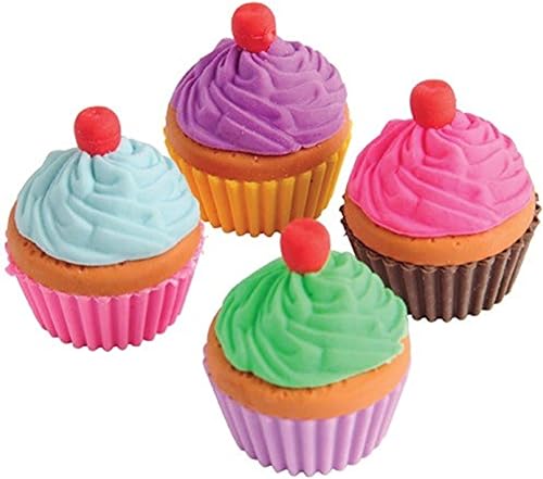 Lote de 12 borradores de cupcakes de colores surtidos