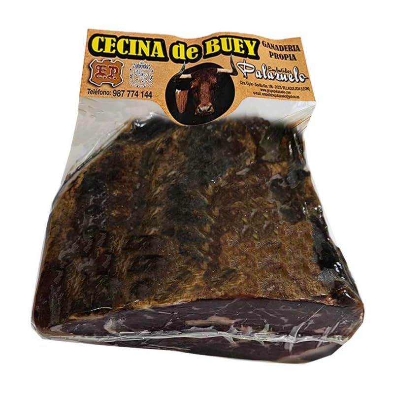 Cecina de Buey Gourmet, Taco 500 Gramos, Envasada al Vacío. Auténtica Cecina de León Curada