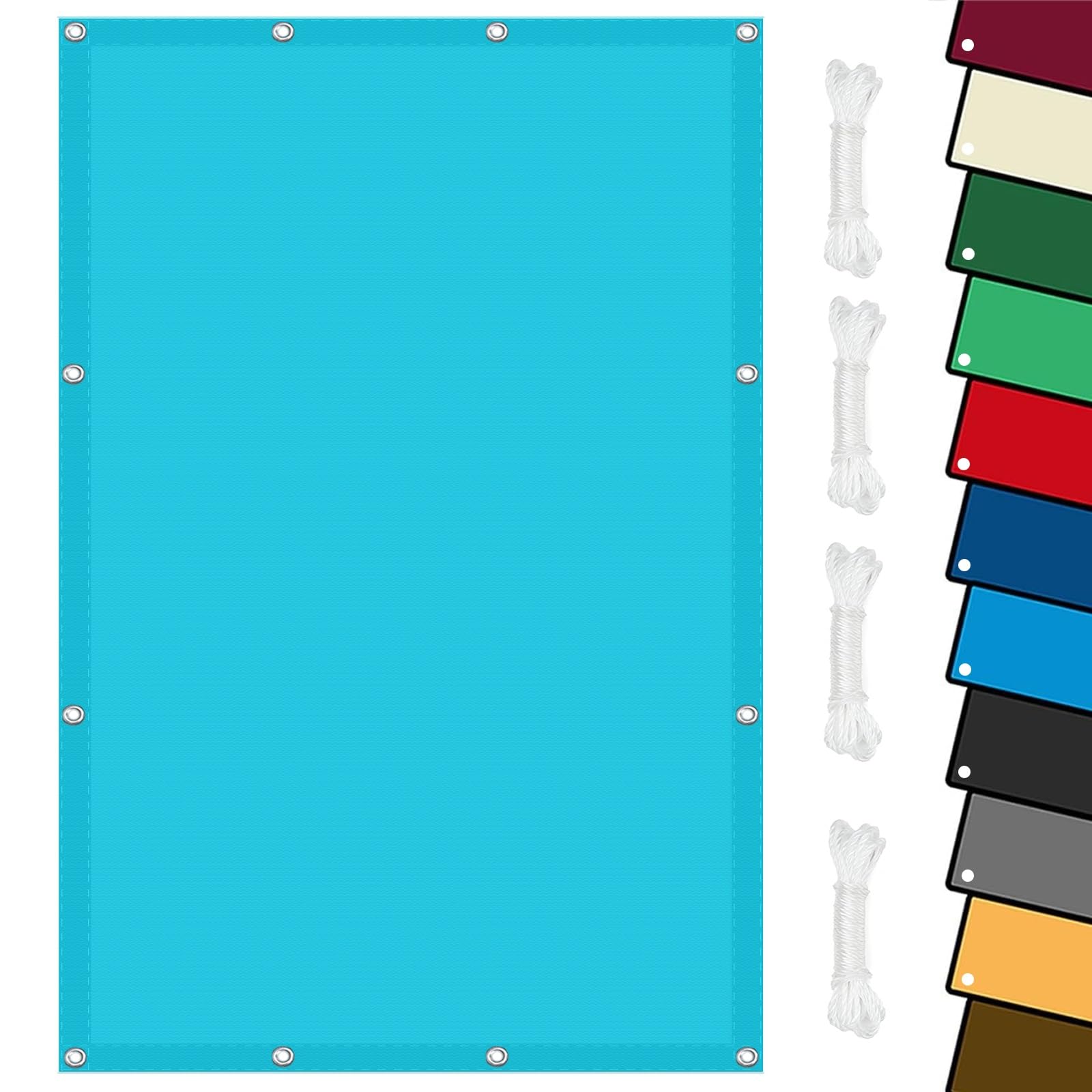Voile d'ombrage 3x4 bleu ciel avec oeillets de fixation pour terrasse, pergola et jardin