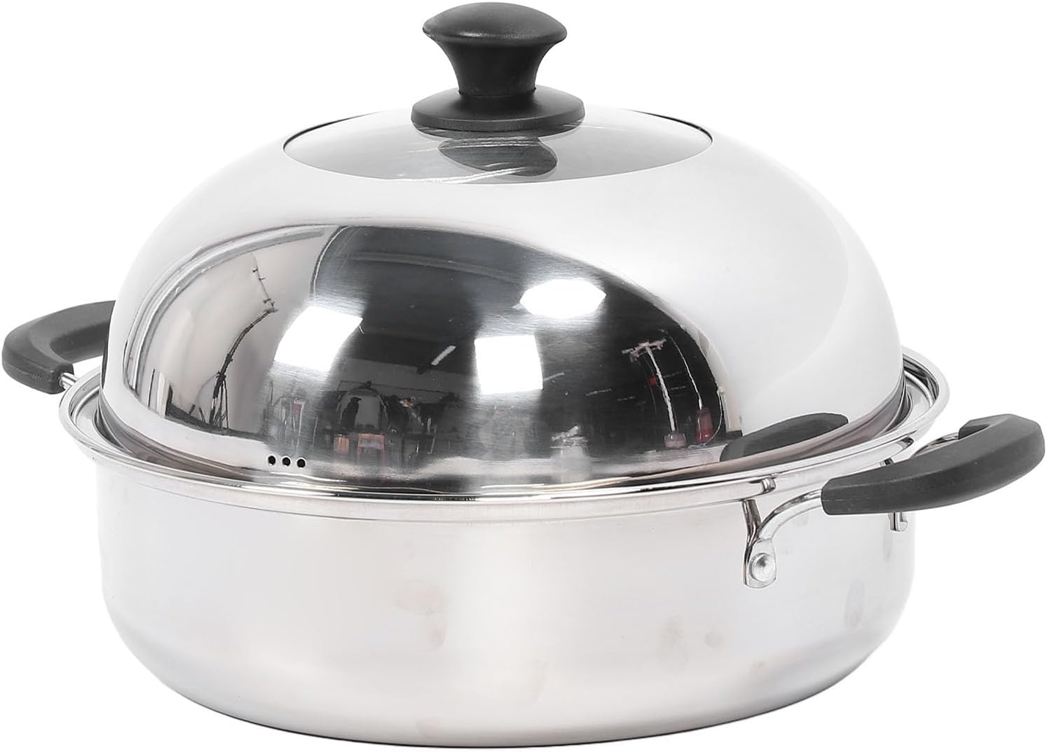 Stainless Steel Steam Pot with Lid Thickened Multi Cooker Food Steamer 2 Tier Cookware Food Steamer Pot Steaming Cookware for Fish Seafood Steamed Bun