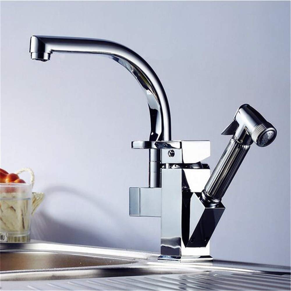 Robinet de bain en argent poli avec mélangeur d'eau froide en cuivre