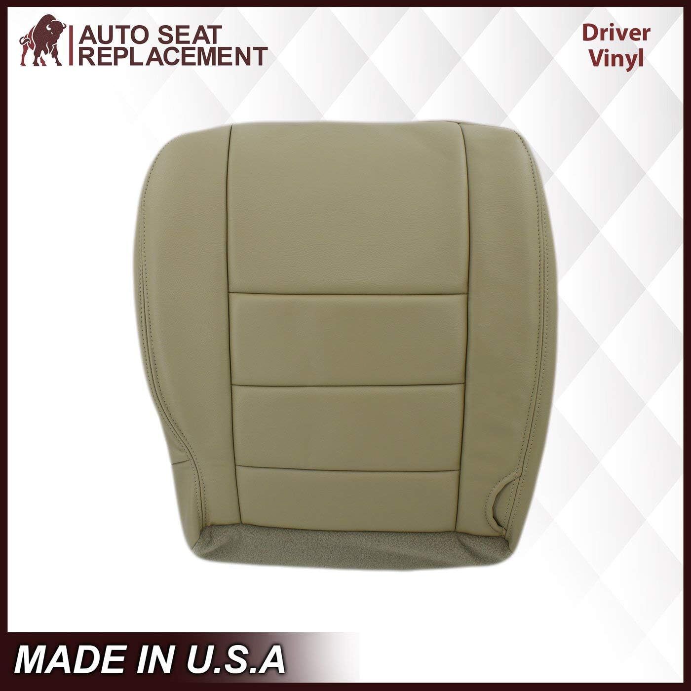 Compatible with 2002 2003 2004 2005 Ford Excursion Limited XLT Synthetic Leather Seat Cover Replacement in Tan, Made in USA (Synthetic Leather (Vinyl), Driver Bottom)
