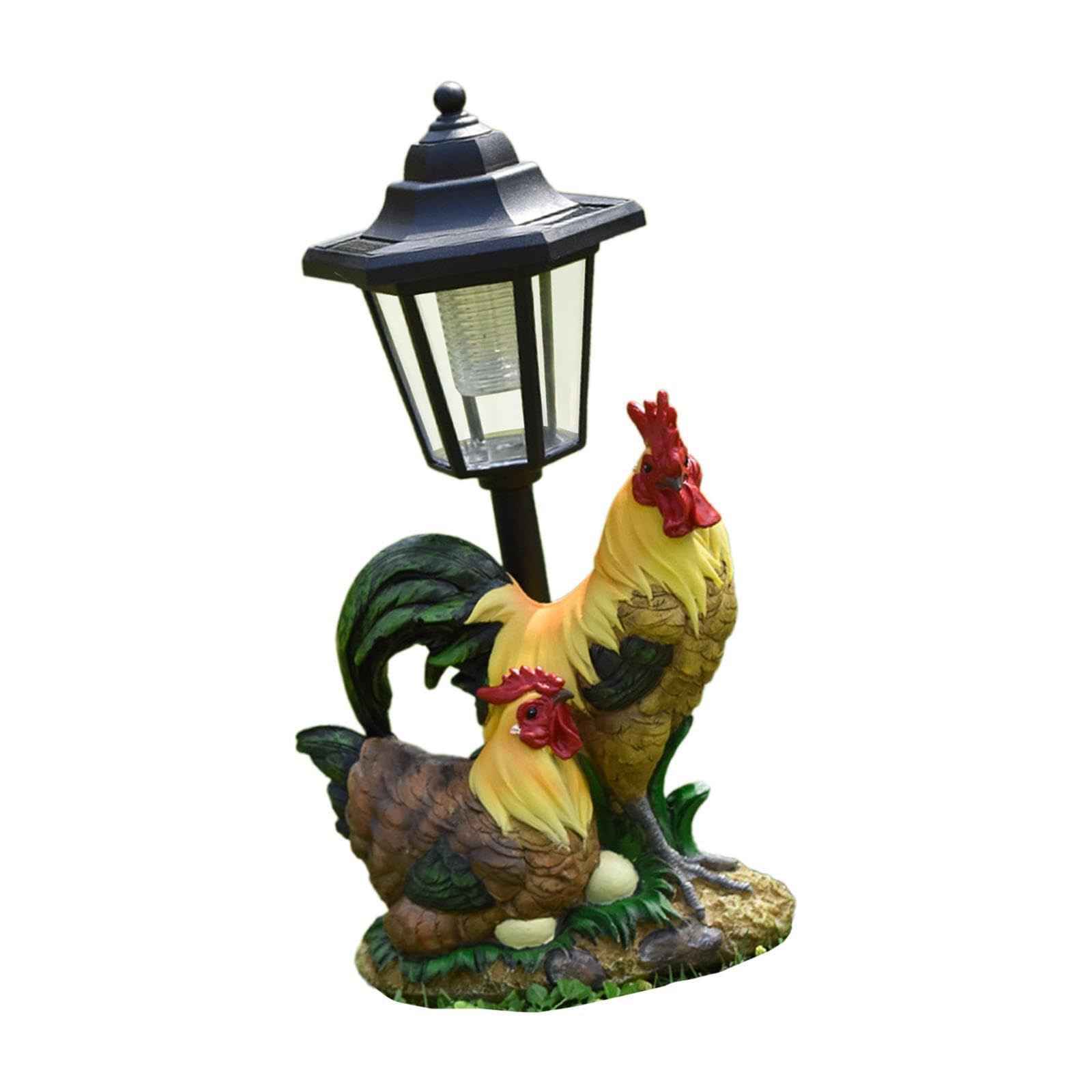 TWISAXC Artistic Outdoor Statue Balcony Figurine Solar Powered Post Lamp Enhancing Flower Bed Décor With Warm Luminous Presence Resin Sculpture Outdoor Decoration Front Yard