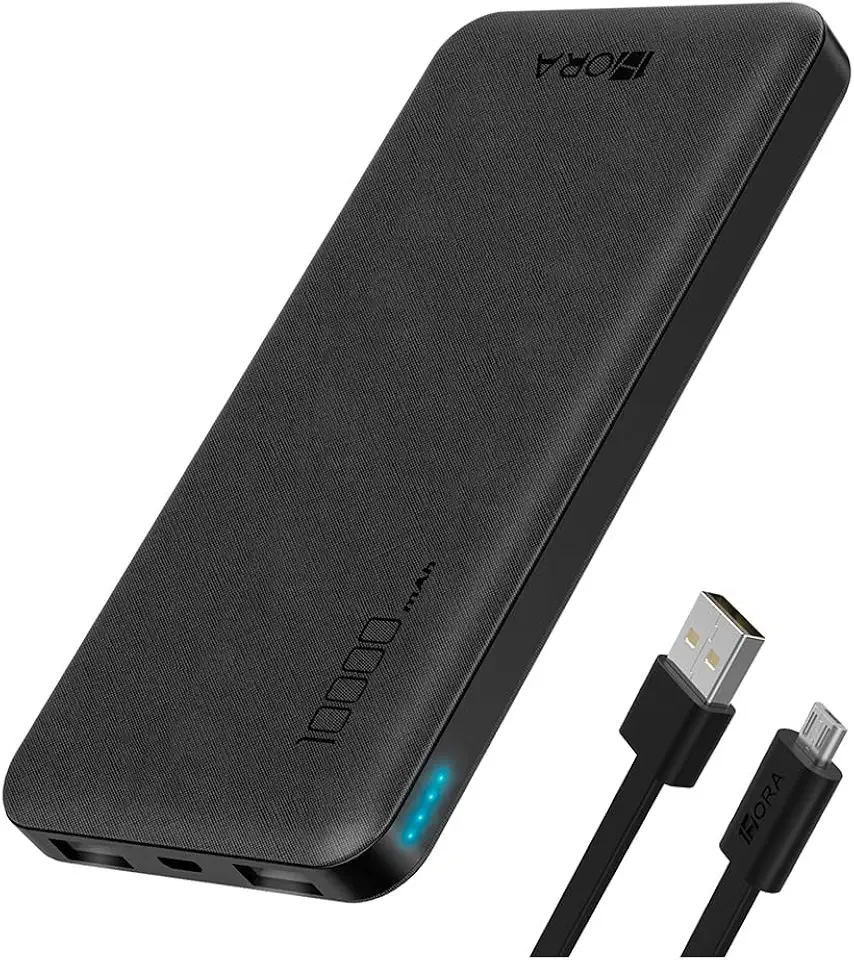 Carregador Portátil Power Bank 10000mAh Preto Carregamento Rápido em 1Hora Design Compacto e Elegante Ideal para Uso Diário e Viagens Alta Capacidade