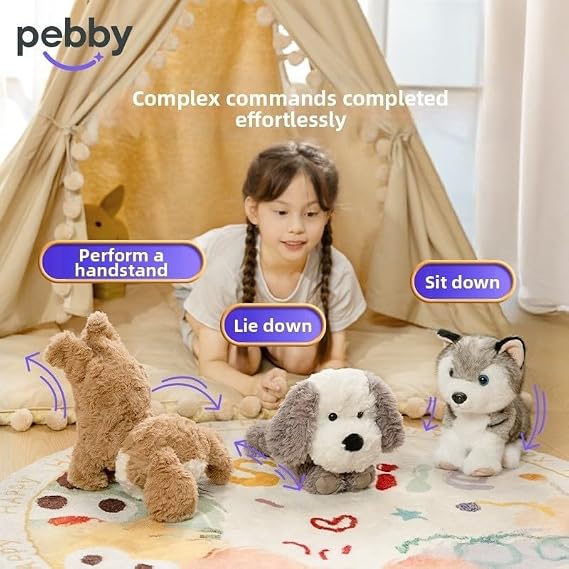 AI Robot Dog for s: Interactive Voice-Controlled for PUPPY with AI Dialogue, Walking & Singing, Educational STEM Toy with Customizable Outfits(B)