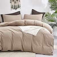Vista 189 de CLOTHKNOW Juego de edredón de 3 piezas de color marrón caramelo, tamaño individual/individual XL, color terracota suave, color óxido con 2 fundas