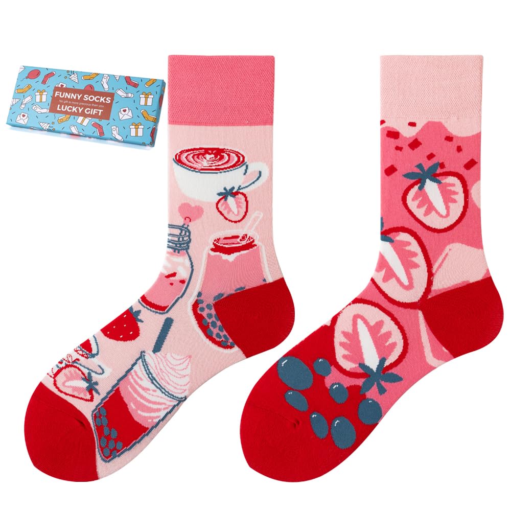 Calcetines Divertidos Unisex para Mujer y Hombre con Diseños Asimétricos en Par - Temas Animales, Comida, Fruta, Deporte y Arte en Algodón - Ideal para Regalos — view 94
