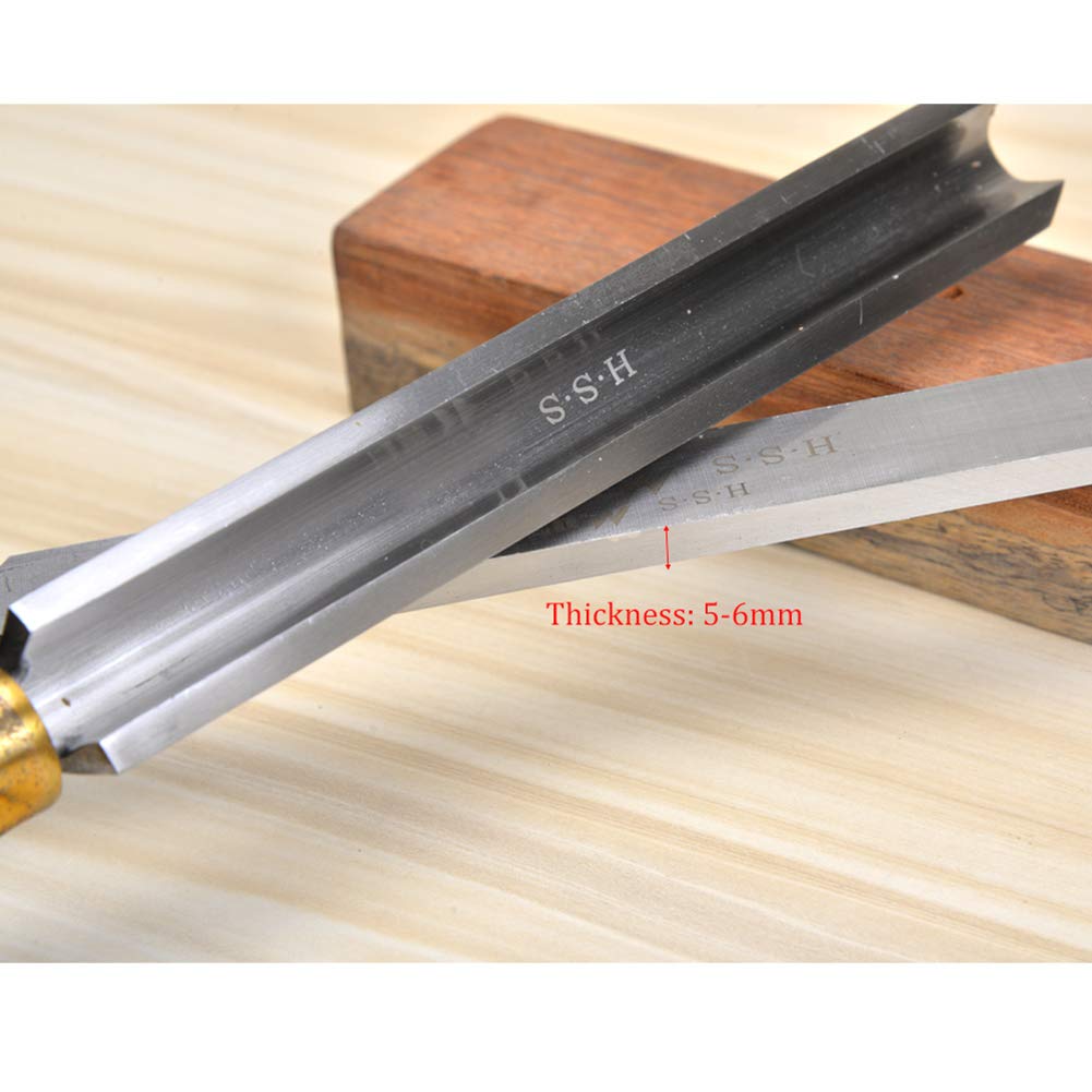 Cincel, Juego de Torno, Juego de 8 Piezas, Mango de Madera Dura, Virolas de Latón de Acero de Alta Velocidad, Caja de Madera, Cinceles para Trabajar la Madera