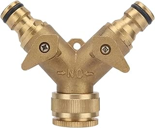 Brass 1/2" to 3/4" Female Thread Y Shape Ball Valve Two Way Water Splitter Garden Tap Quick Connector Irrigation 1Pc