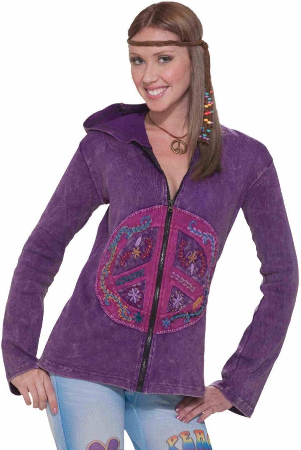 Forum Novelties Women's Generation Hippie Peace Sign Hoodie