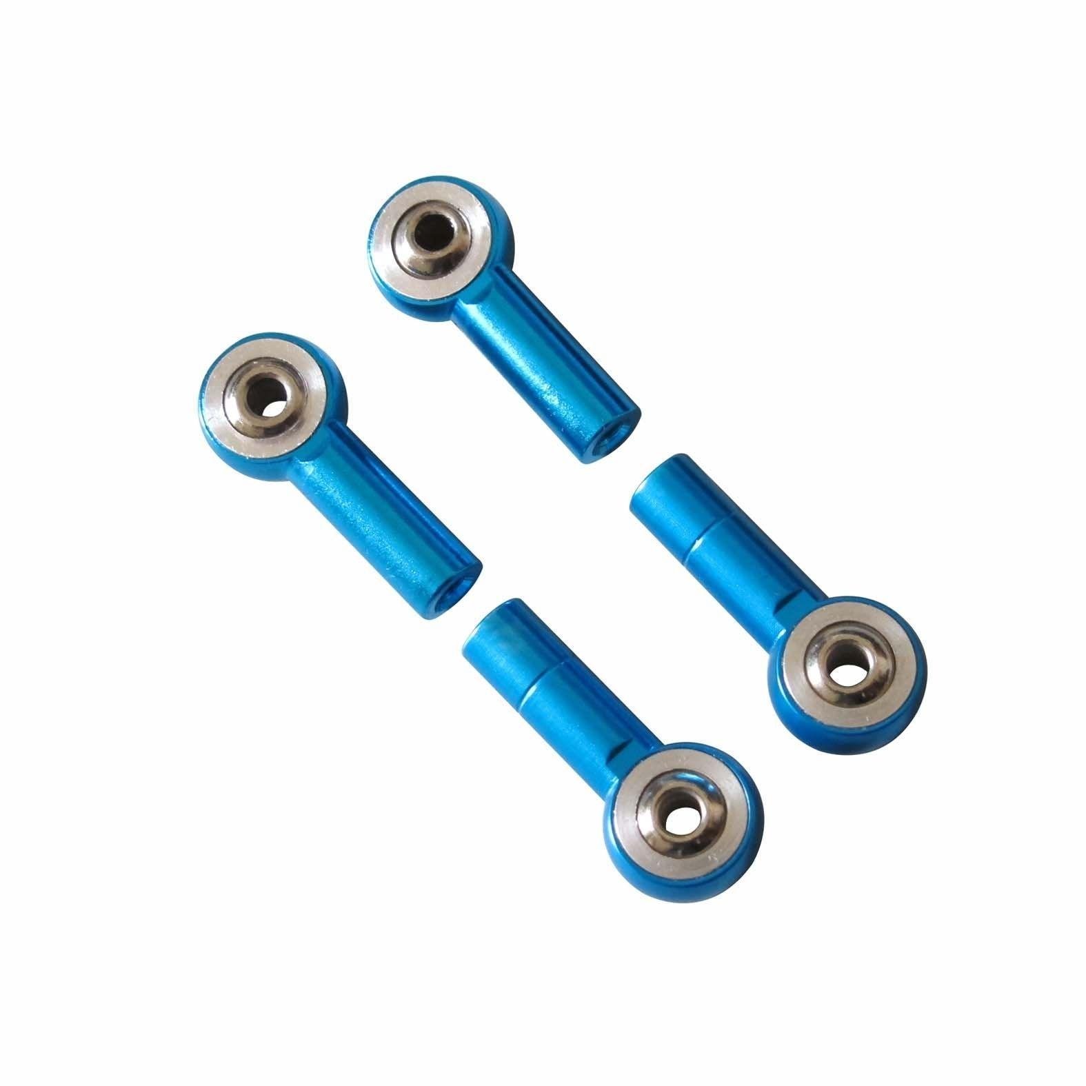 Rcmodelpart Tige de liaison M3 en aluminium - Joint à rotule CW CCW pour voiture 1/10 RC - Bleu (lot de 20