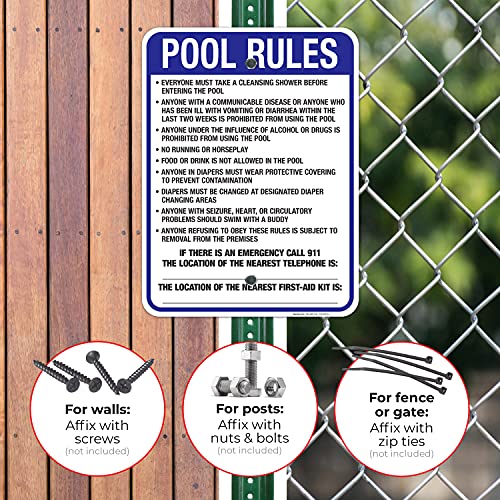 Letrero Sigo Signs para piscina 24x18 pulgadas aluminio miniatura 4
