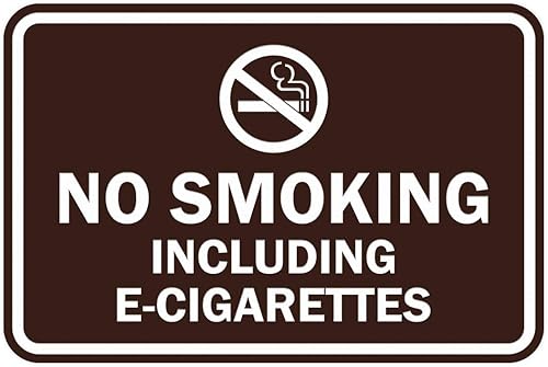 Miniatura 8 de Signs ByLITA Clásico enmarcado no fumar incluyendo cigarrillos electrónicos signo (rojo) - mediano