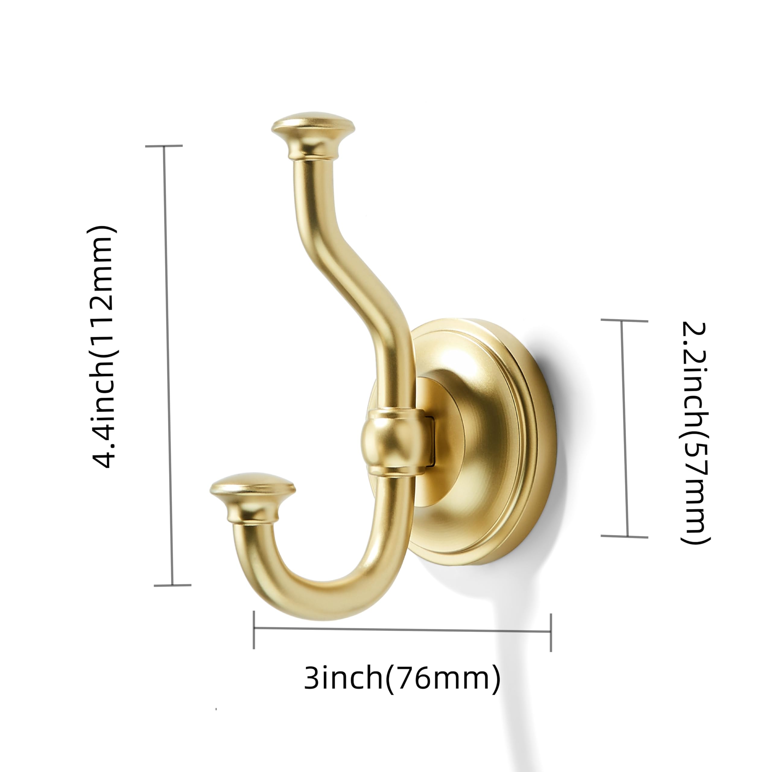 KHTUMEWARE-KH318 Brushed Gold Coat/Robe Hooks in Brushed Gold — KHTUMEWARE