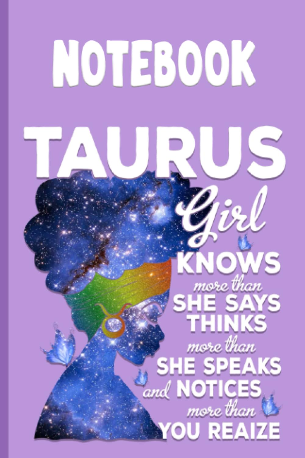Notebook Taurus Girl violet pour écrire ses pensées au bureau ou à la maison