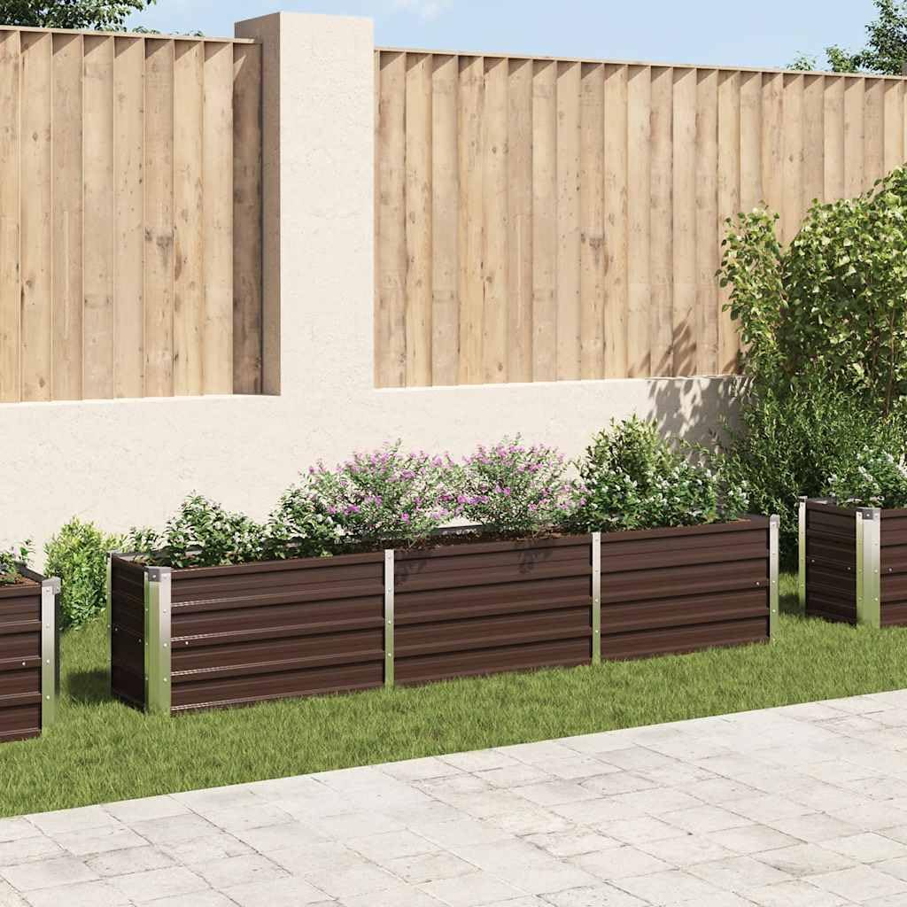 Generico Letto Rialzato in Acciaio Zincato 240x40x45 cm Marrone,Casa e Giardino,Prato e giardino,Giardinaggio,Vasi e fioriere-47046