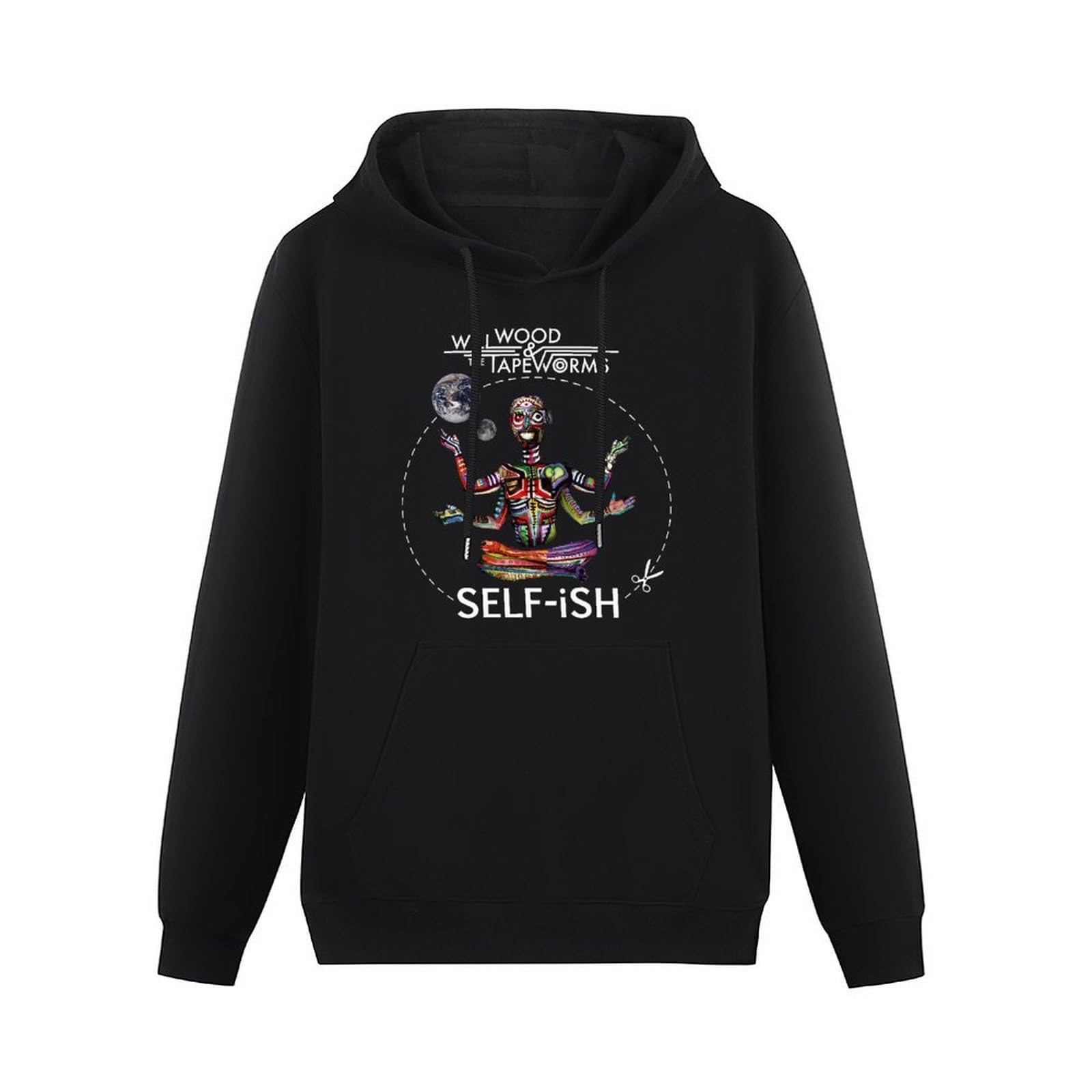 BASLIL TOAST brunch Men Long Sleeve Printed Hoodies Selfish Self-Ish Will Wood Hoody Sweatershirt Black M