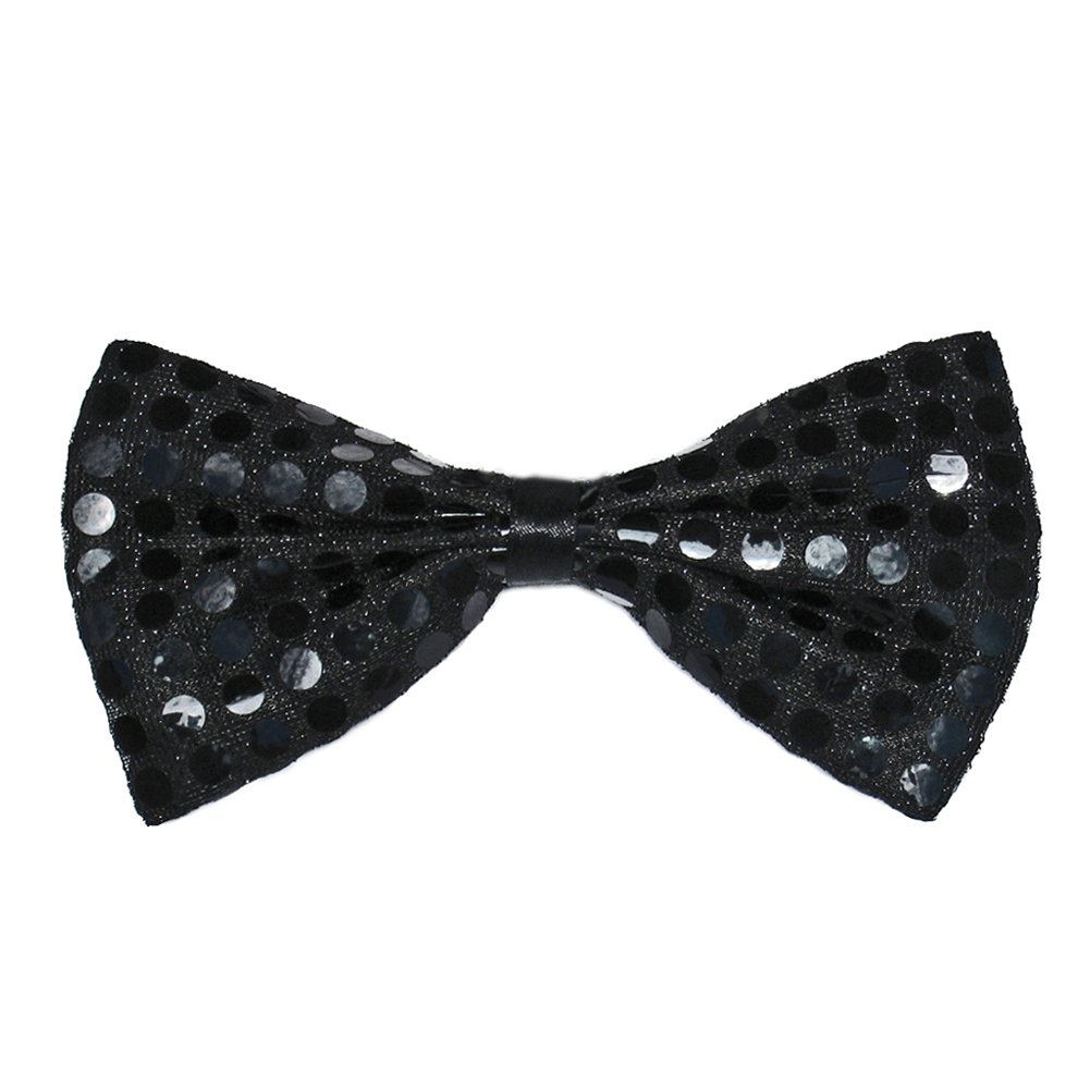 SeasonsTrading Black Sequin Bow Tie ~ Fun Costume Party Accessory (STC12057)