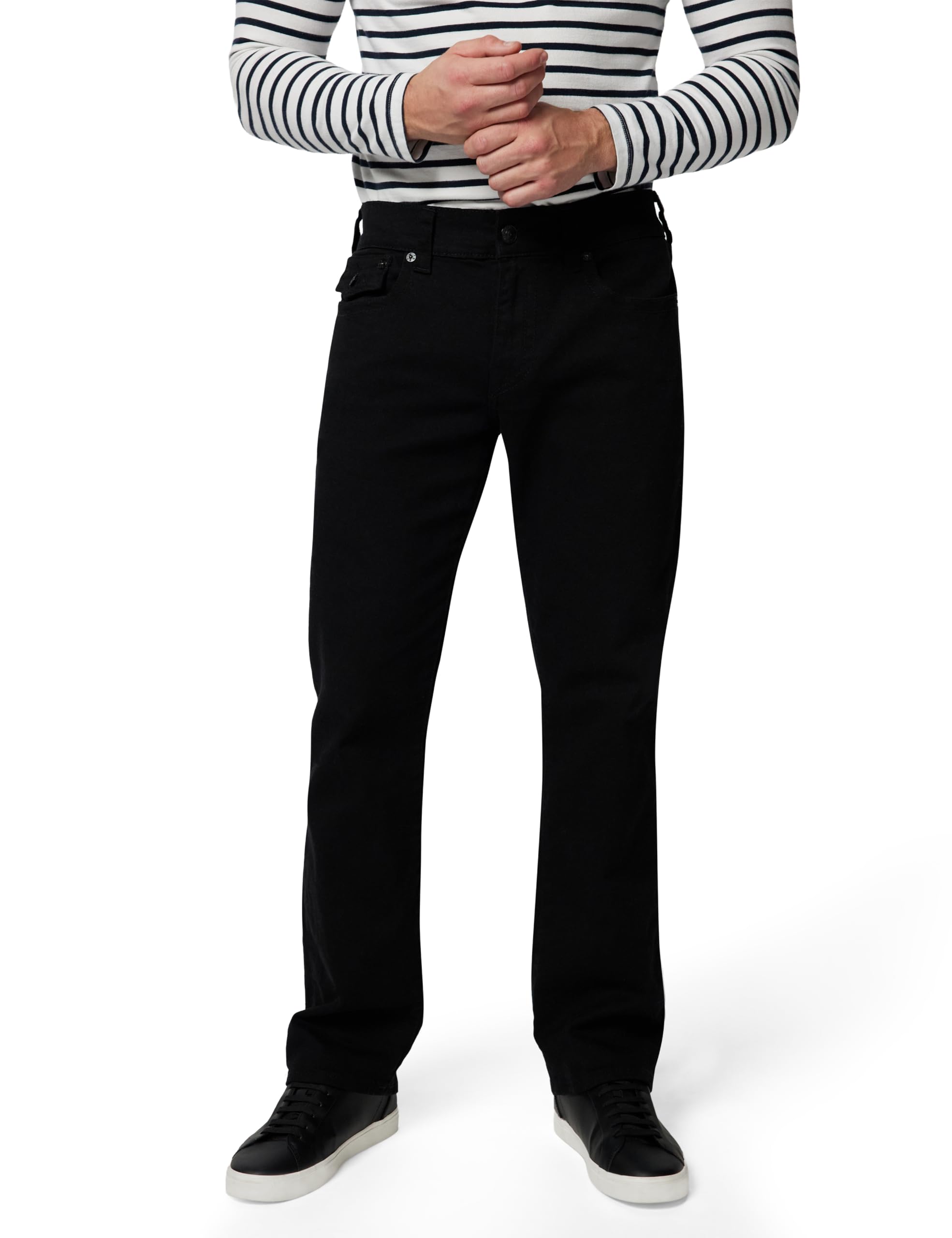 True Religion Men's Ricky Flap Sn 32 Inseam Jeans, 2sb Body Rinse Black, 33