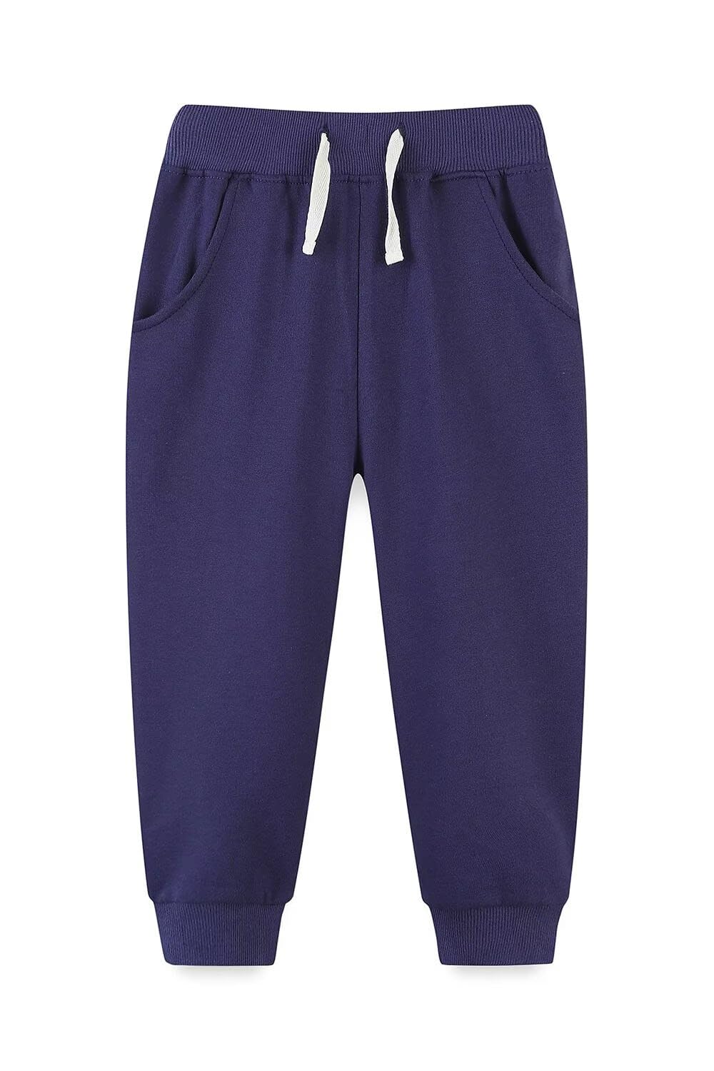 BINPAW 3 Pack Toddler Boys Sweatpants Cotton Drawsting Elastic Waist Jogger Pants Cool Athletic Pants for Kids C- Black, Grey, Dark Blue 3-4 T