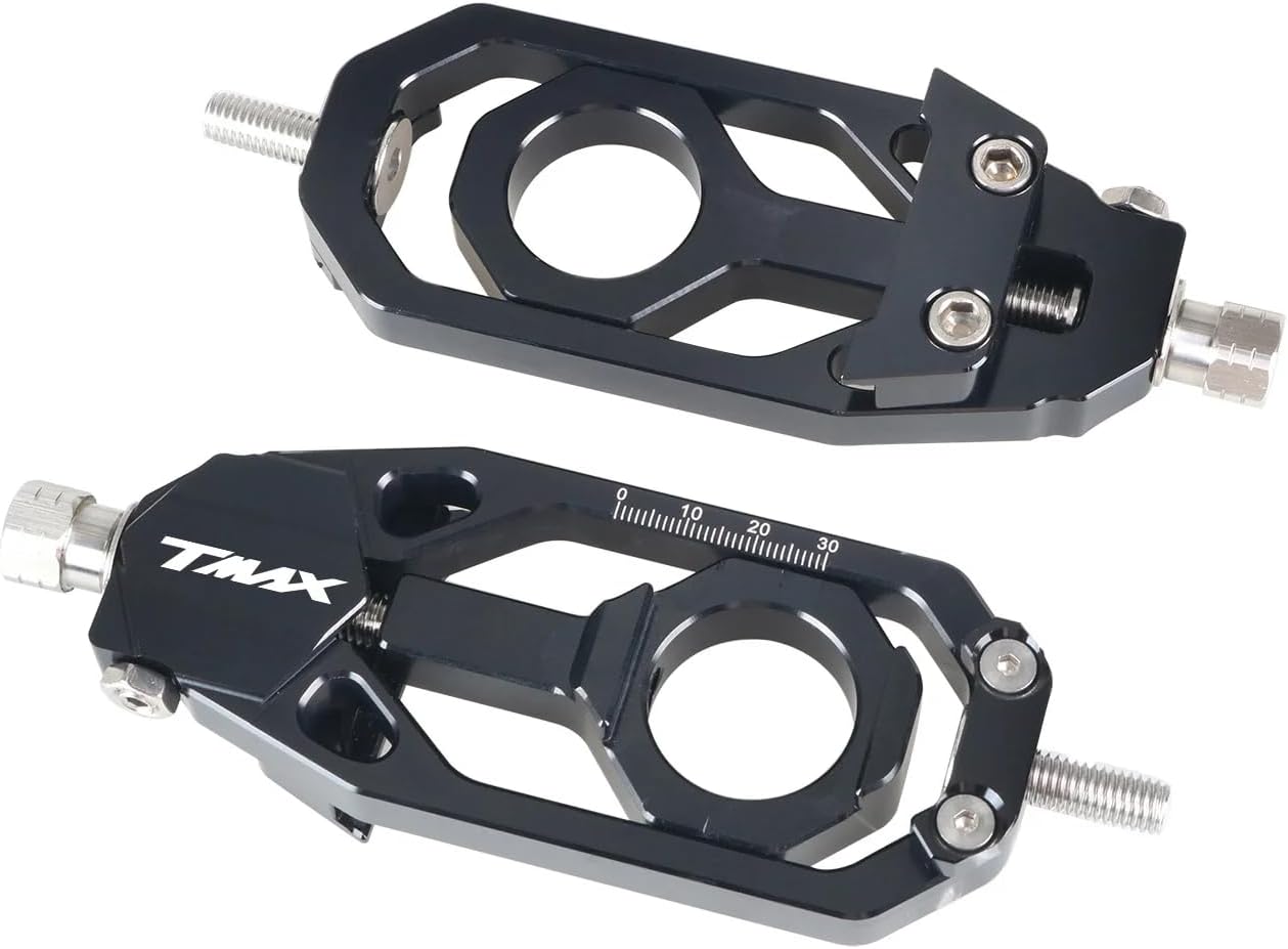 Motorcycle CNC Rear Axle Chain Adjuster Tensioners for Yamaha TMAX530 2017-2019 TMAX560 2020-2025 (Gray)