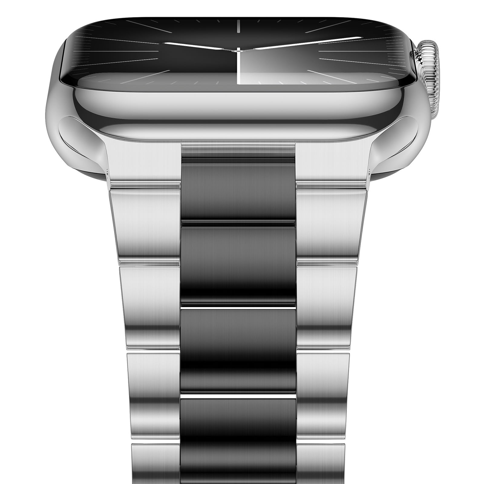 iiteeology Lightweight Stainless Steel Band Designed for Apple Watch Ultra 3 &amp; Ultra 2, Series 1-11, 46mm, 45mm, 44mm, 42mm, Replacement iWatch Bands for Men &amp; Women, Silver/Black
