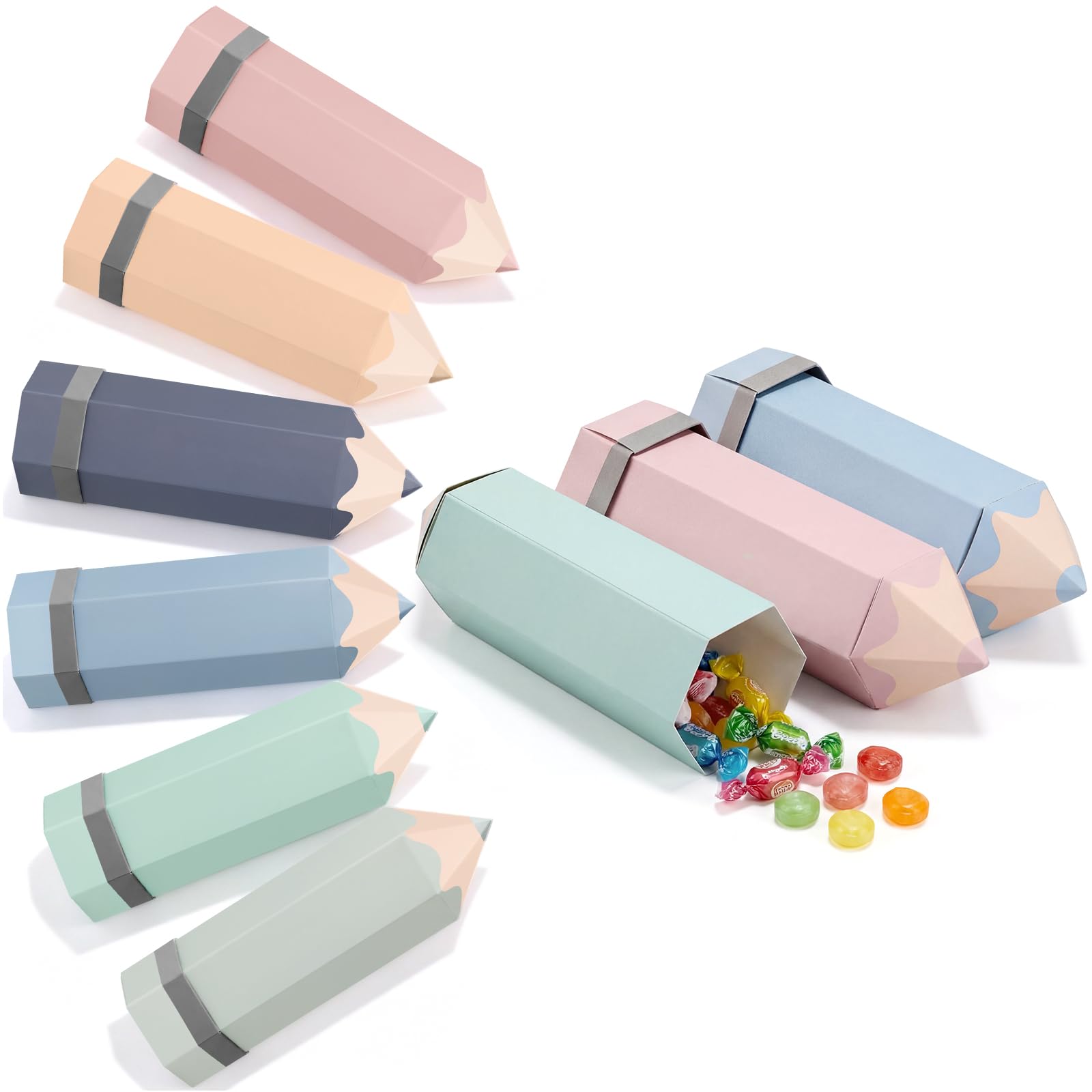 Feifeiya 48 Pcs Back to School Pencil Treat Gift Box Teacher,Morandi