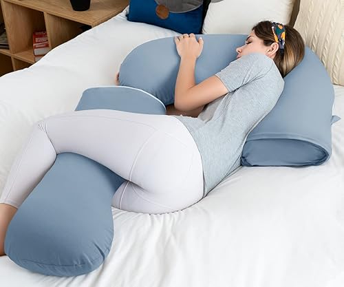 Miniatura 5 de INSEN Almohada de embarazo para dormir, almohada corporal para mujeres embarazadas, en forma de L