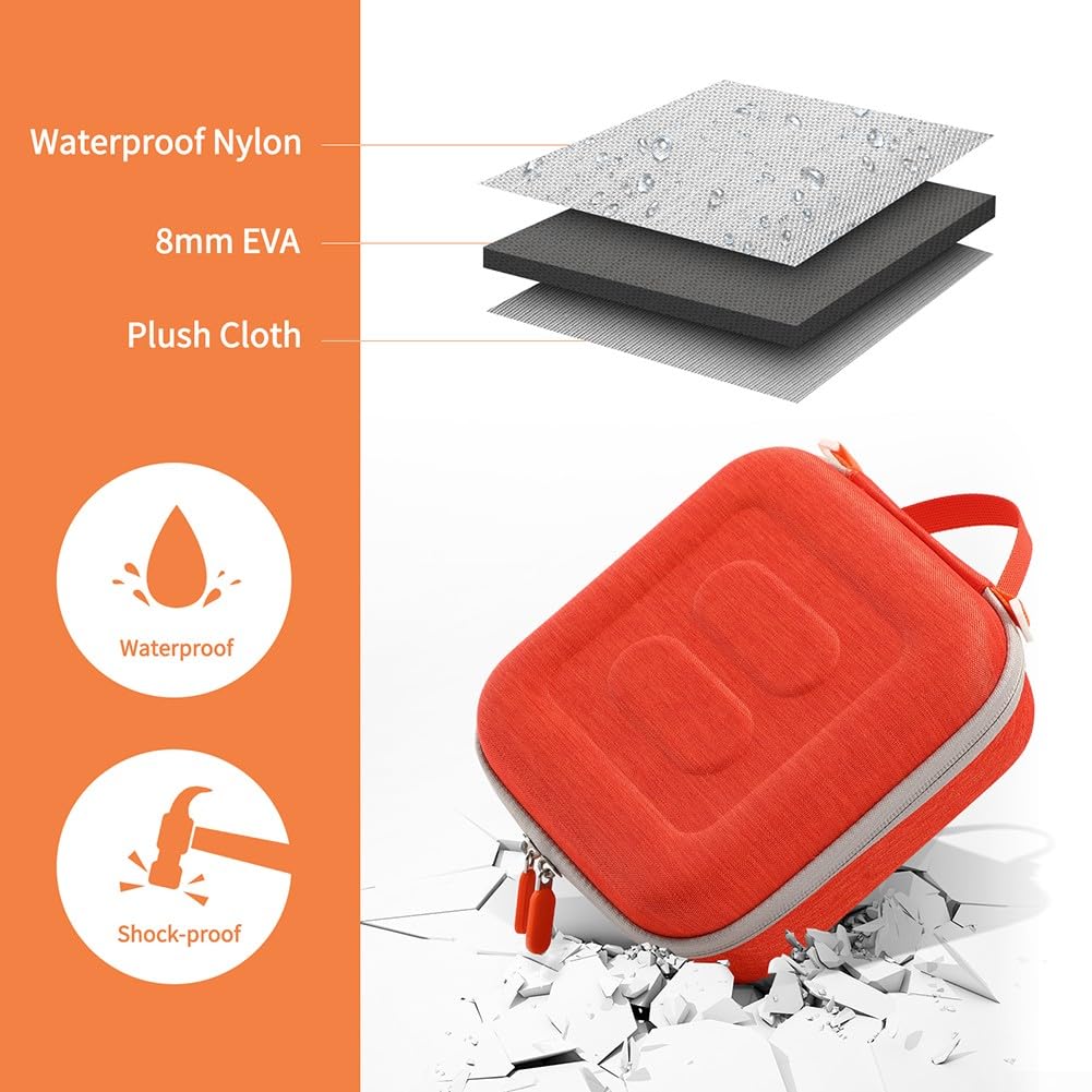 Funda de viaje para Yoto Mini, funda portátil para correa ajustable, funda rígida de viaje, capacidad para reproductor de música de audio para niños, auriculares y hasta 120 tarjetas de audiolibro