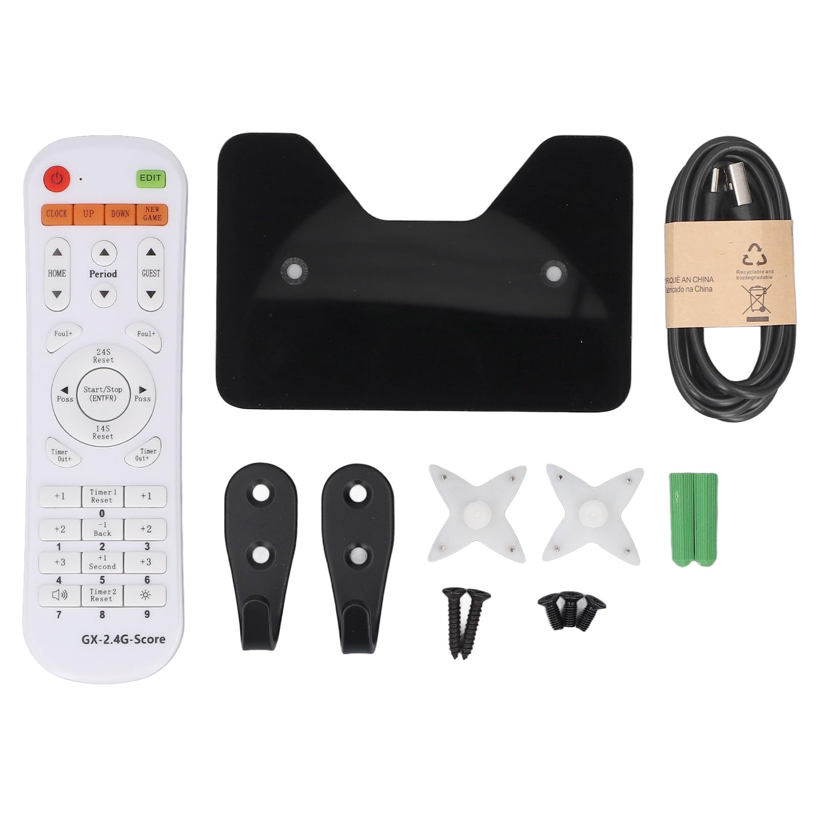 Zunate Segnapunti Digitale LED a 5 Cifre |Tabellone Segnapunti Elettronico Portatile da Basket con Telecomando per Sport Indoor e Outdoor