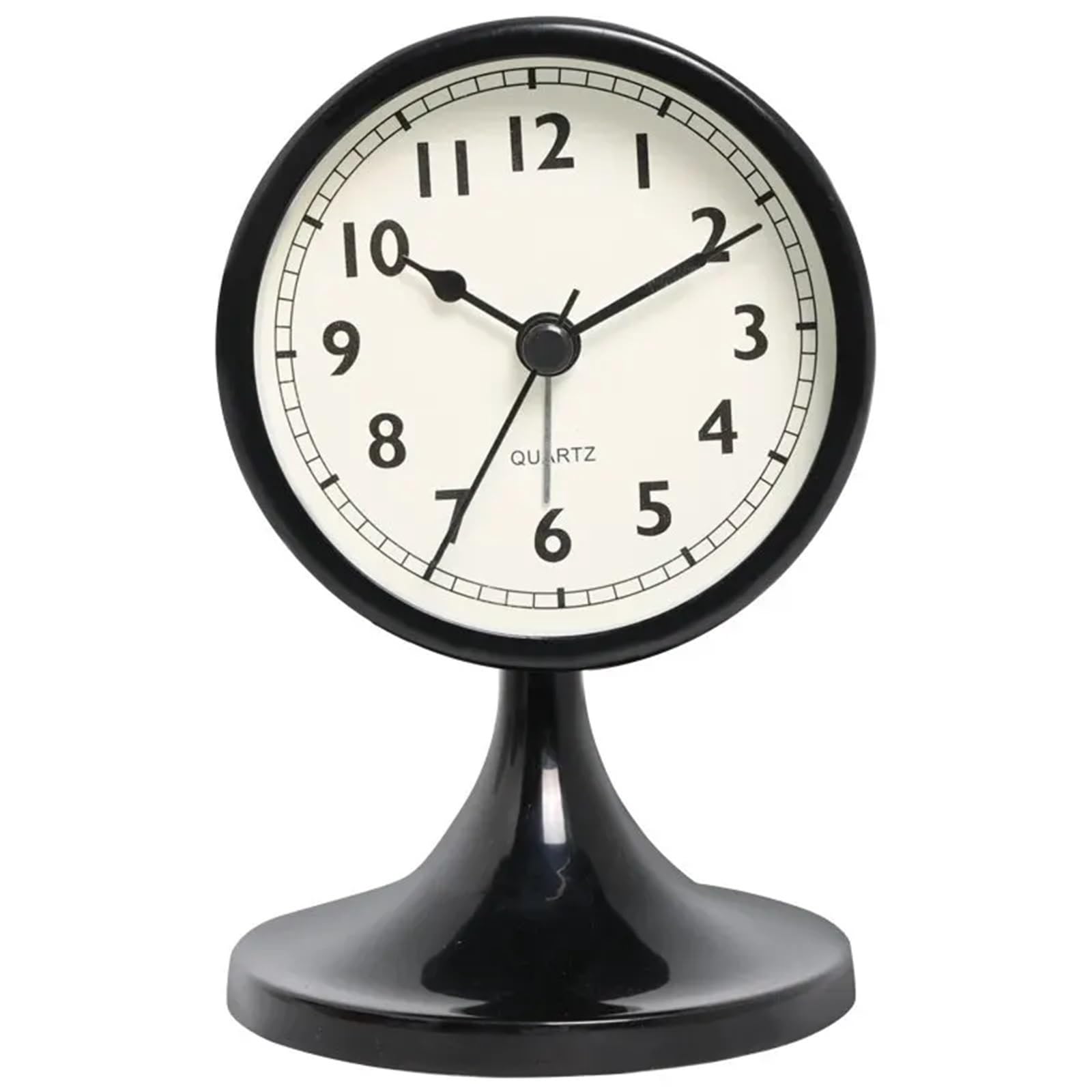 Reloj despertador vintage de metal negro para decorar habitaciones con luz nocturna
