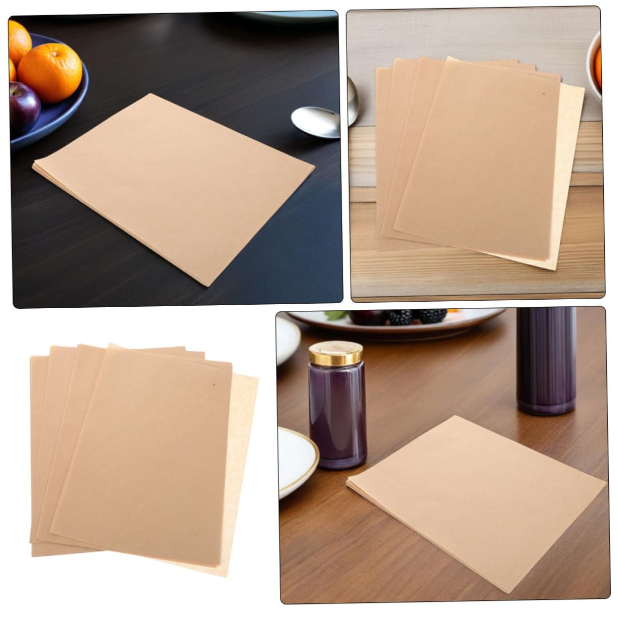 Carta per Fritti Antigoccia 500 Pezzi Grease Proof Paper per Pizza, Grigliata e Frittura, Carta Oleata per Cucina Finitura Rustica