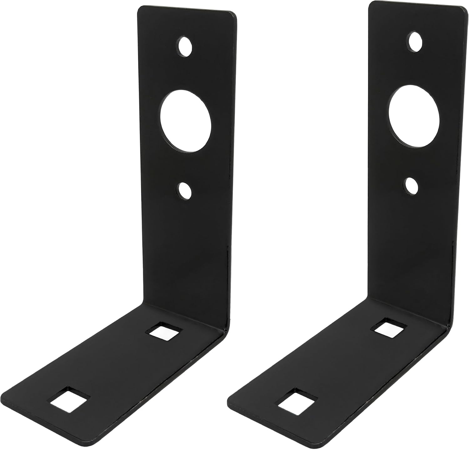 Trailer Light Mounting L Shaped Bracket, Heavy Duty, 4.5 x 3 x 1.5 inch (Black, 2 Pack)