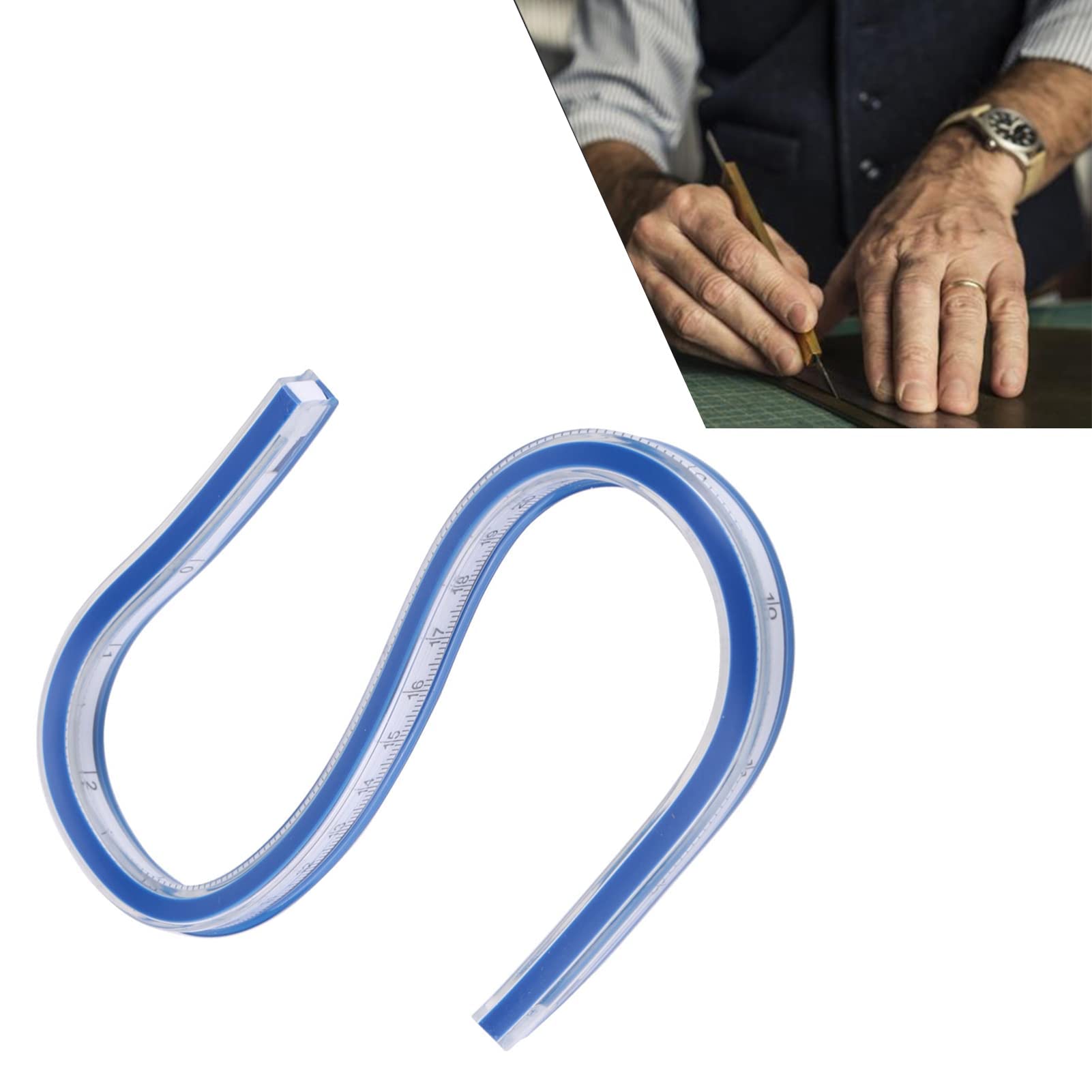 Snapklik.com : Flexible Curve Ruler Plastic Blue White Curve Flex ...
