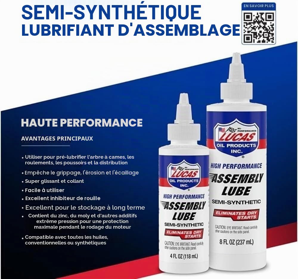 Lucas Lot de 2 lubrifiants pour assemblage haute performance, 236 ml pour bouteille - Assembly Lube