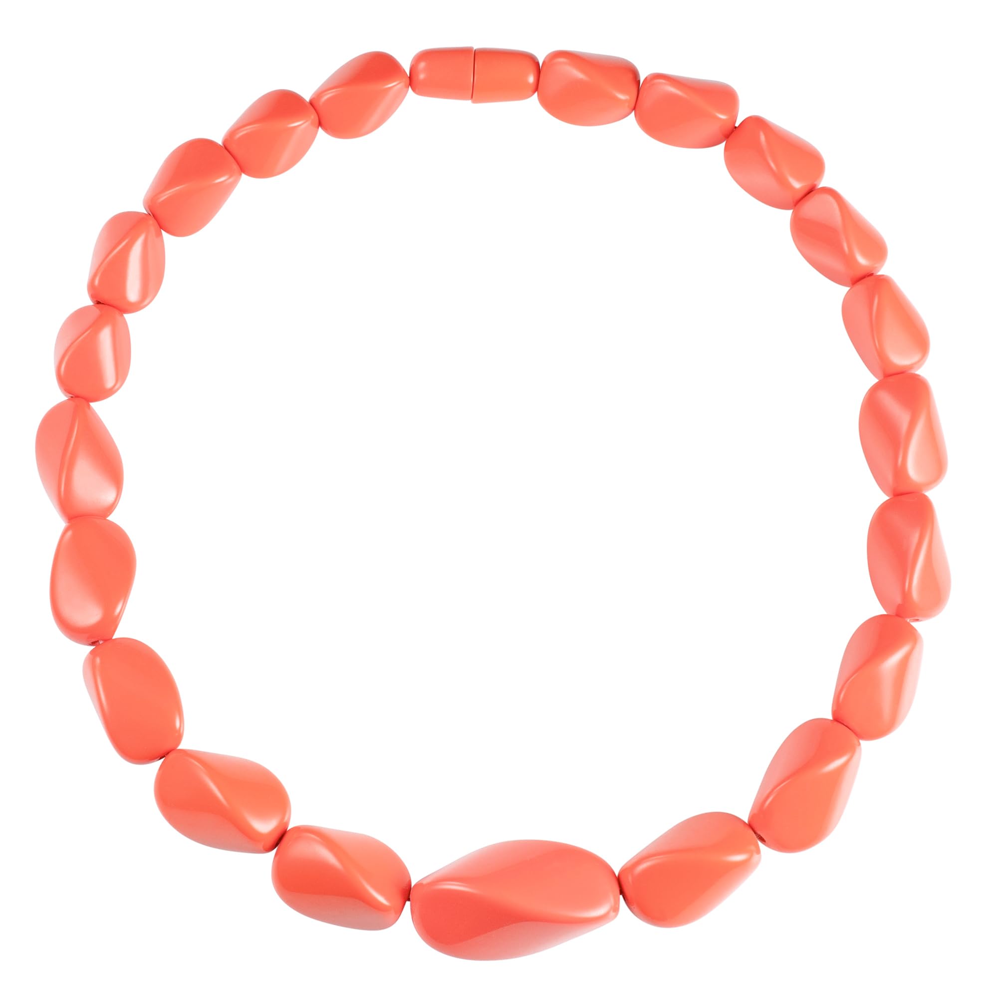 22 inches Long Statement Necklace for Women, Handmade Boho Chic Chunky Necklace for Women with Coloured Twisted Resin Links, Unusual Colouful Bohemian Costume Jewellery for Women