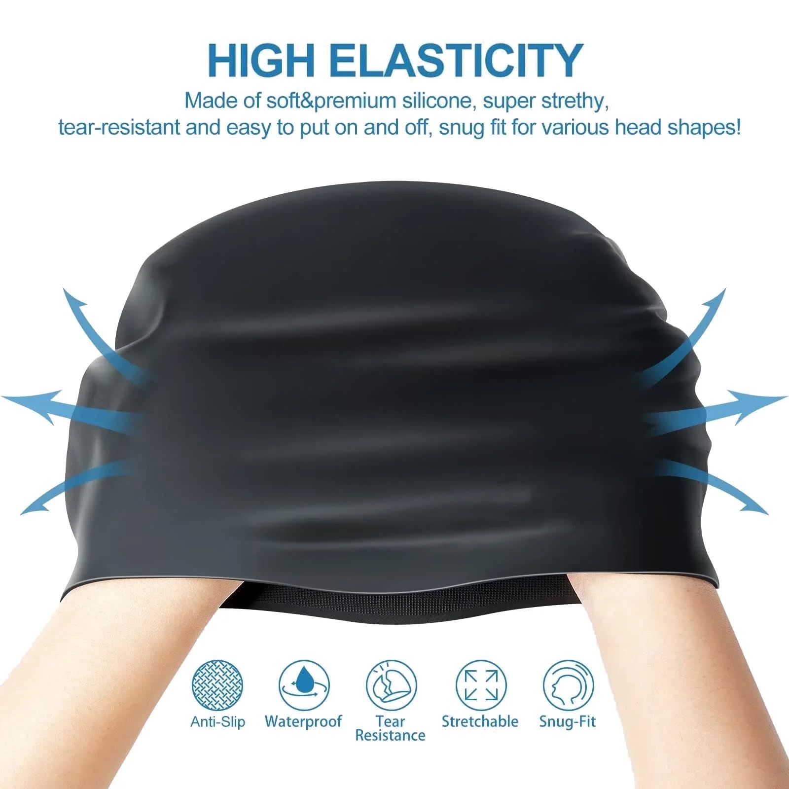Cuffia Da Nuoto In Silicone Con Bandiera Albanese - Unisex, Impermeabile, Per Capelli Lunghi E Corti