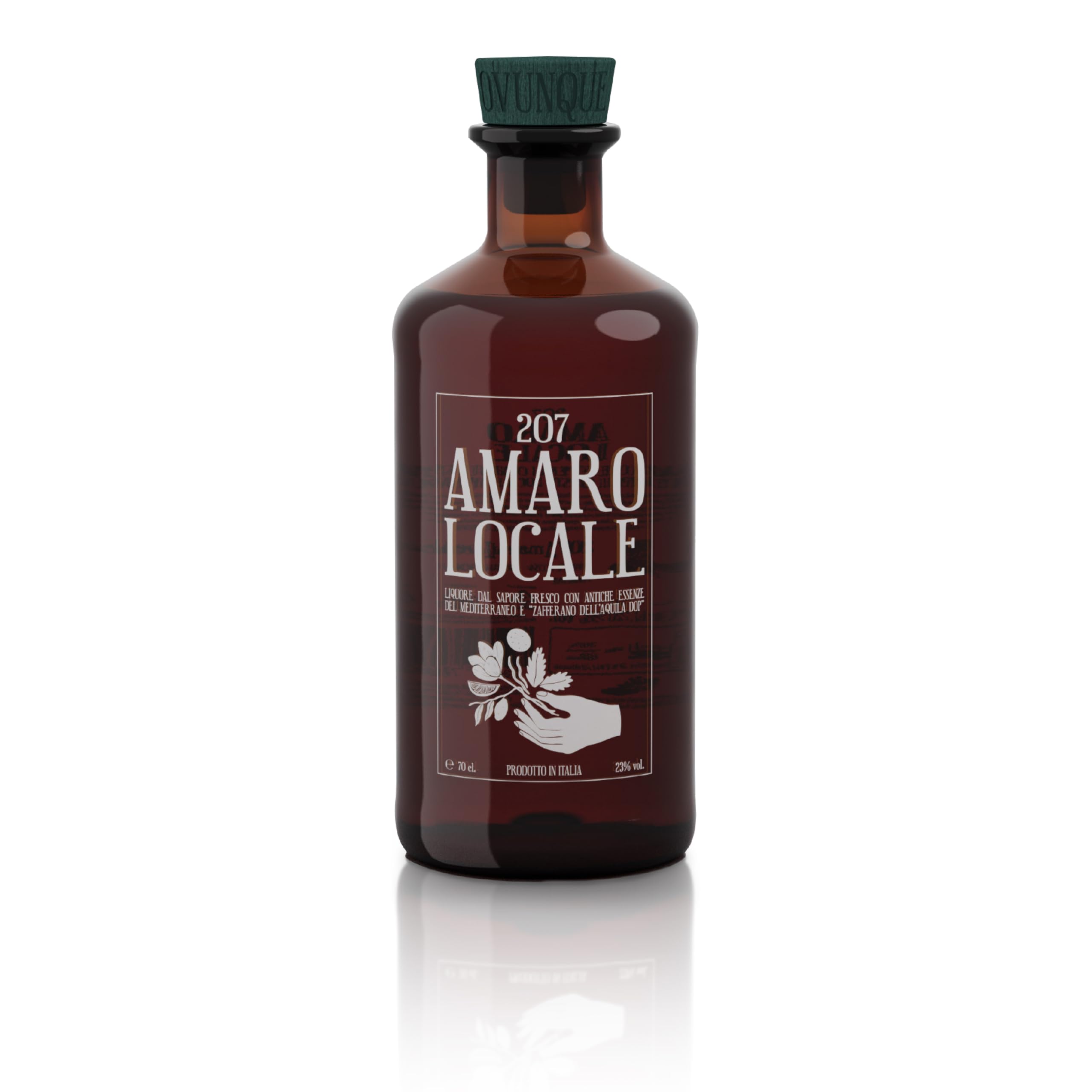 207 Amaro Locale, Miglior Amaro al Mondo 2024, Confezione Regalo, con Zafferano DOP, vol 23%, 70 CL