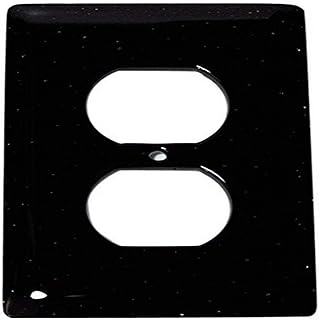 Aquila Art Glass WP1043-1GR 1-Gang Receptacle, Black