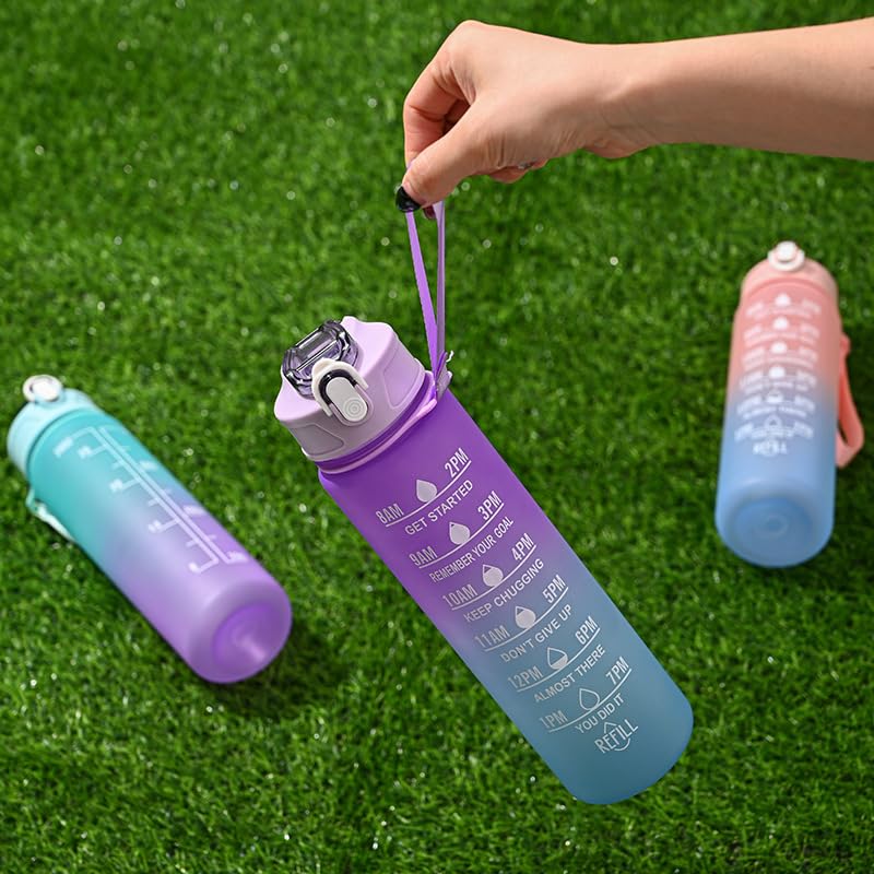 MHUAZXHM Outdoor portable sports cup, fitness sports water bottle with drawstring for office, gym, outdoor sports (??)