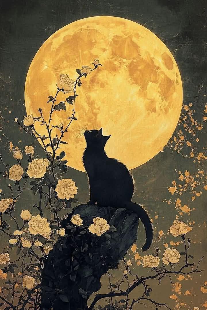 HKLIOPU Moon Cat Diamond Art Kits Adults,5D Diamond Painting Kits for Beginners Kids,Full Round Drill Gem Art Kits Crafts Home Decor 12x16Inch