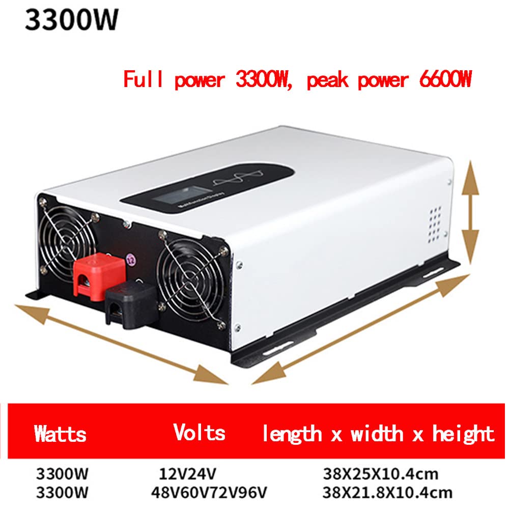 1300/2200/2600/3300/5000w Czysta Fala Sinusoidalna Falownik 12/48/60/72/96v Do 110v/220-240v Wtyczka Samochodowa Ac Przekształtnik Przejściówka,3300W-220V-48V