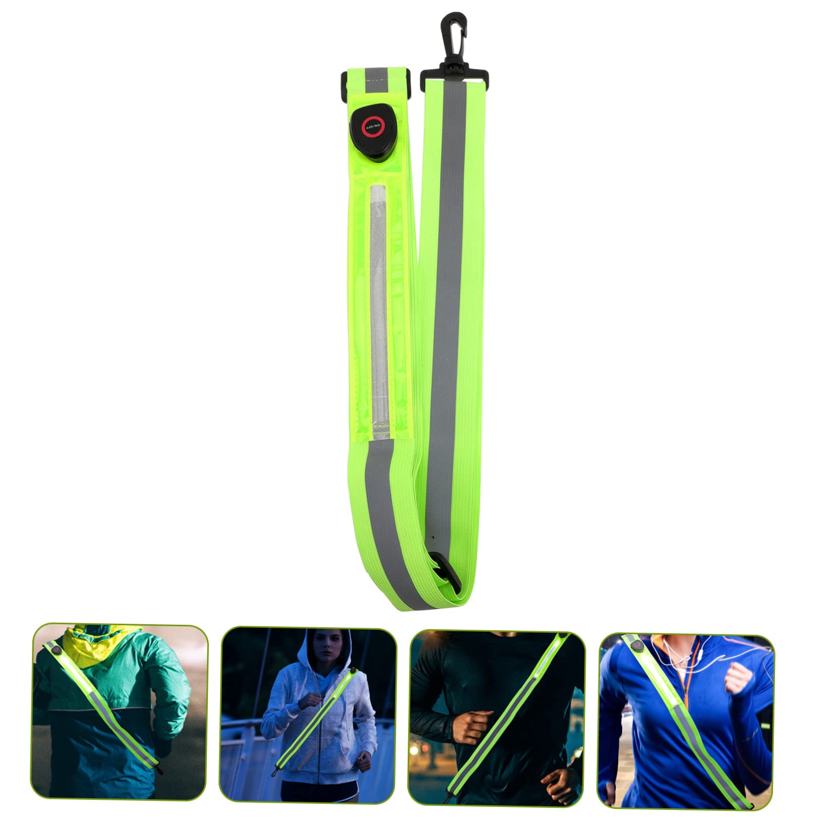 Toddmomy Ceinture LED Réfléchissante Rechargeable Bandoulière Confortable pour Activités Nocturnes pour Course Loisirs Plein Air