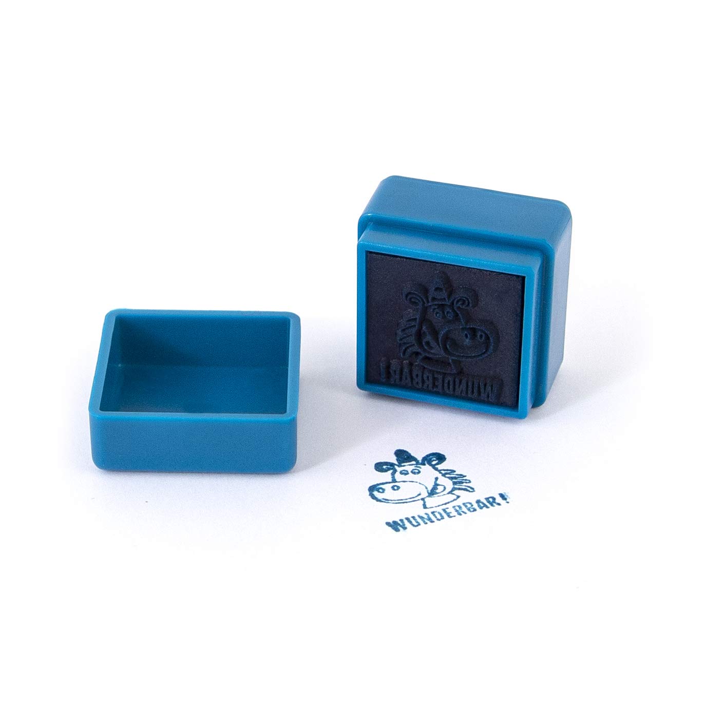 TRENDHAUS 601438 pieczątki nauczyciela samotuszujące, 6 kolorowych pieczątek motywacyjnych z motywami zwierzęcymi – 3 x 3 x 2 cm, kolorowe