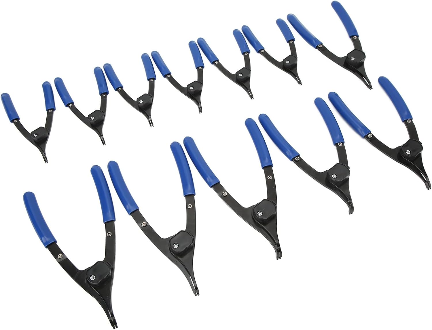 12-Piece Snap Ring Pliers Set, Straight Curved Jaw, Universal Internal External Circlip Pliers for Car Repair