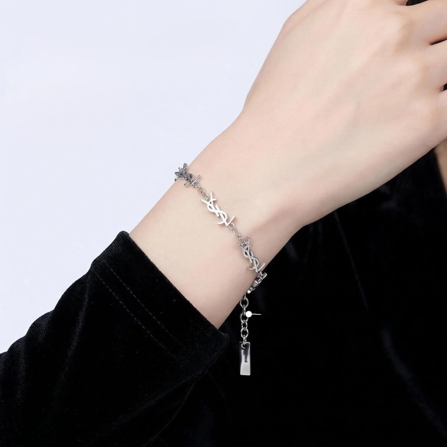 uniquely designed 925 Sterling Silver Initial Bracelet , 7.5 Inches, adjustable design, suitable as a gift for Mother's Day and Christmas, and also perfect as an anniversary or birthday jewelry for wives, girlfriends and other women - Image 5