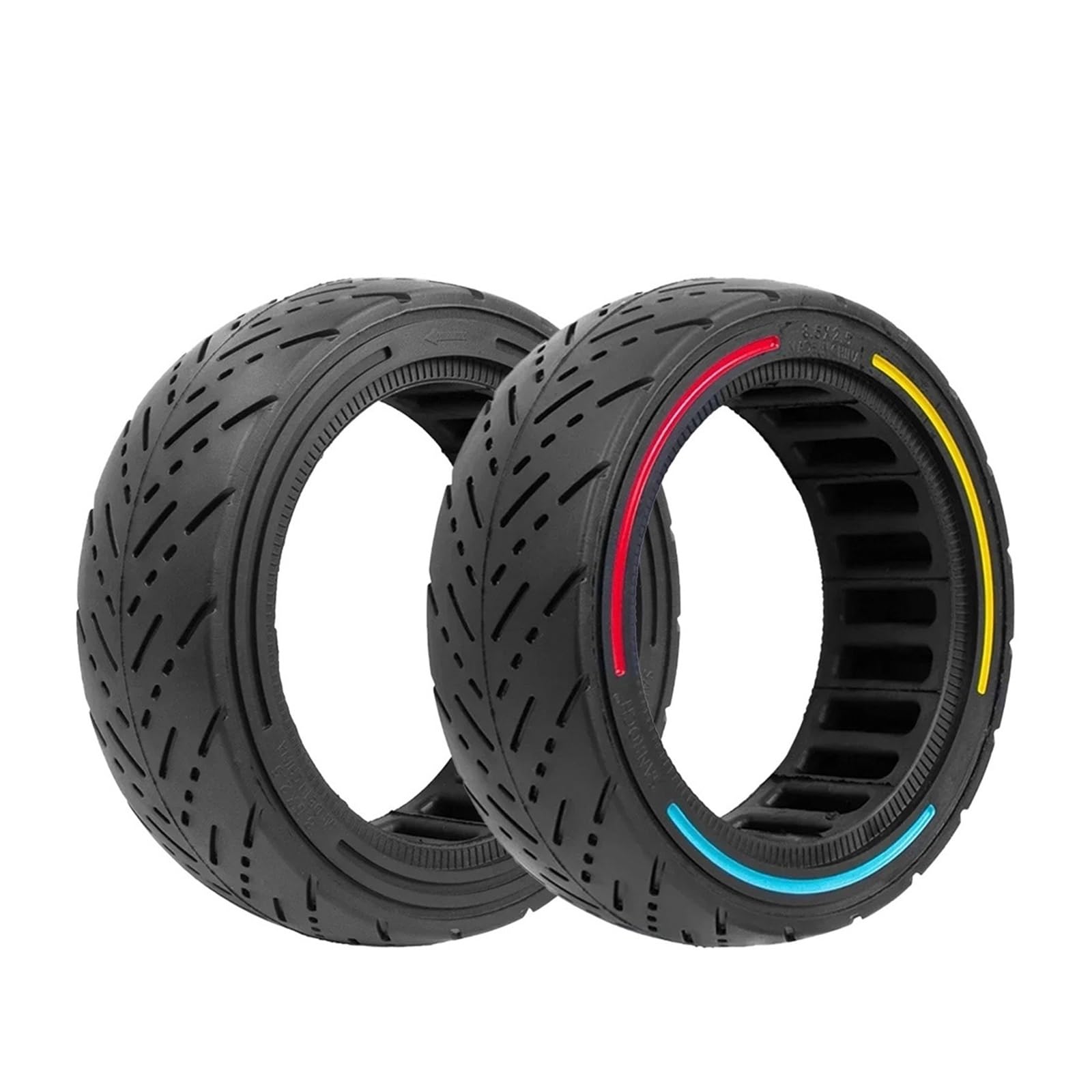 Pełna opona do hulajnogi elektrycznej, pasuje do Dualtron, Mini, Speedway, opona bezdętkowa Leger 8,5 x 2,5, opona gumowa 8,5 cala solidne gumowe koło do hulajnogi(Colorful)