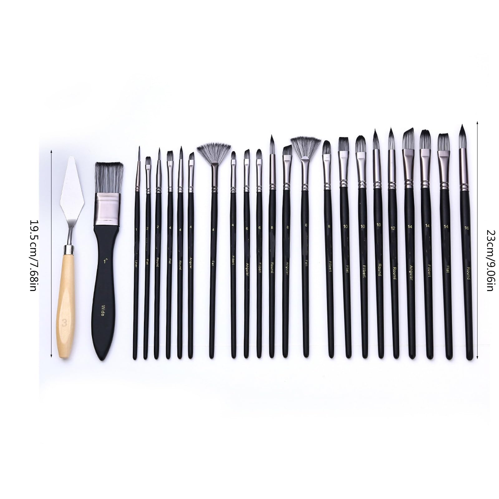Conjunto Pincel Pintura 24 Pcs Juego Cepillo Nylon Juego Cepillo Multifuncional Suministros Dibujo Pintura Acuarela