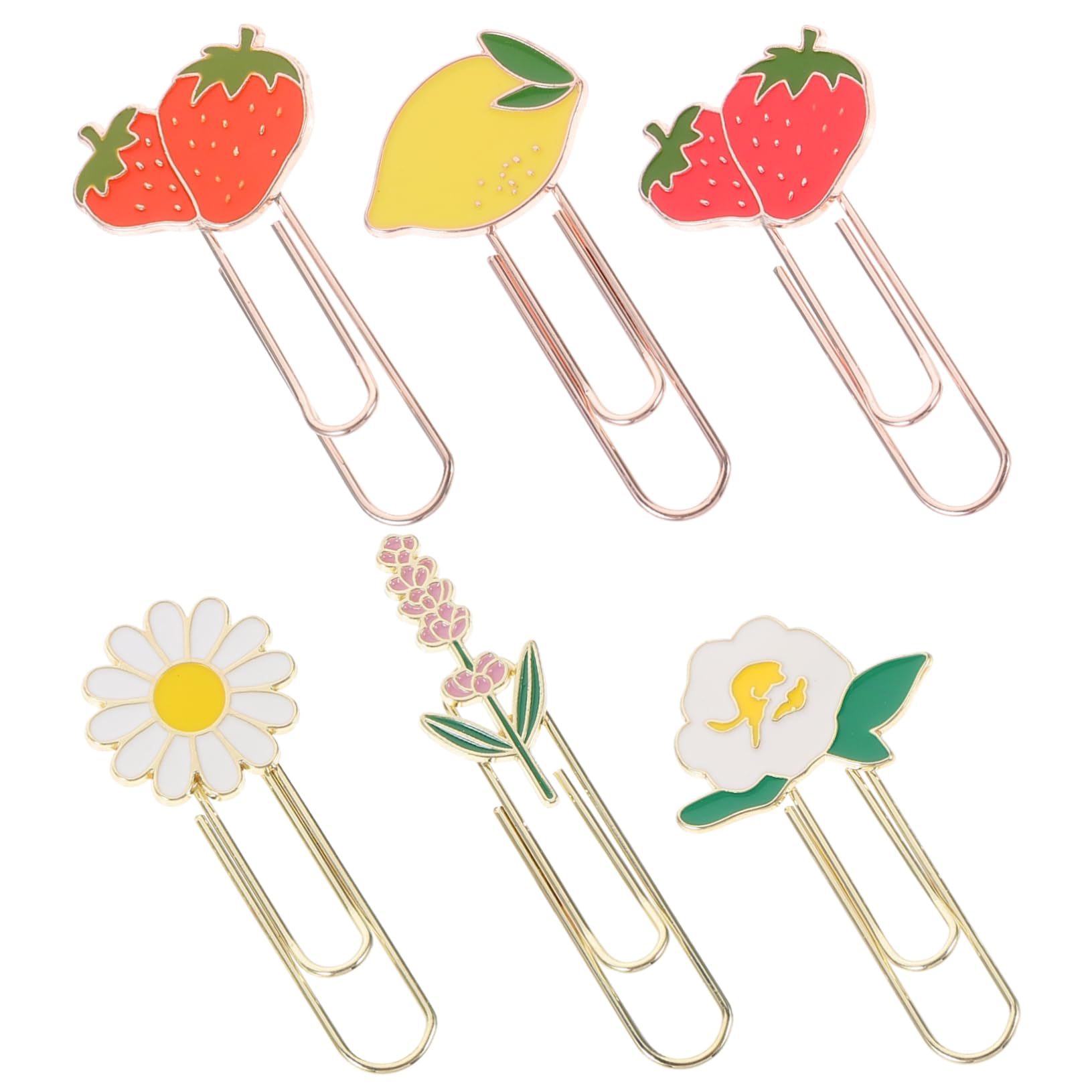 jojofuny 4 Set Segnalibro Di Clip Di Carta Da Frutto Ufficio Documento Graffetta Per Fogli Adornare Carta Organizza Clip Piccole Graffette Decorative Piccole Clips Lega Di Zinco 6 Pezzi*4