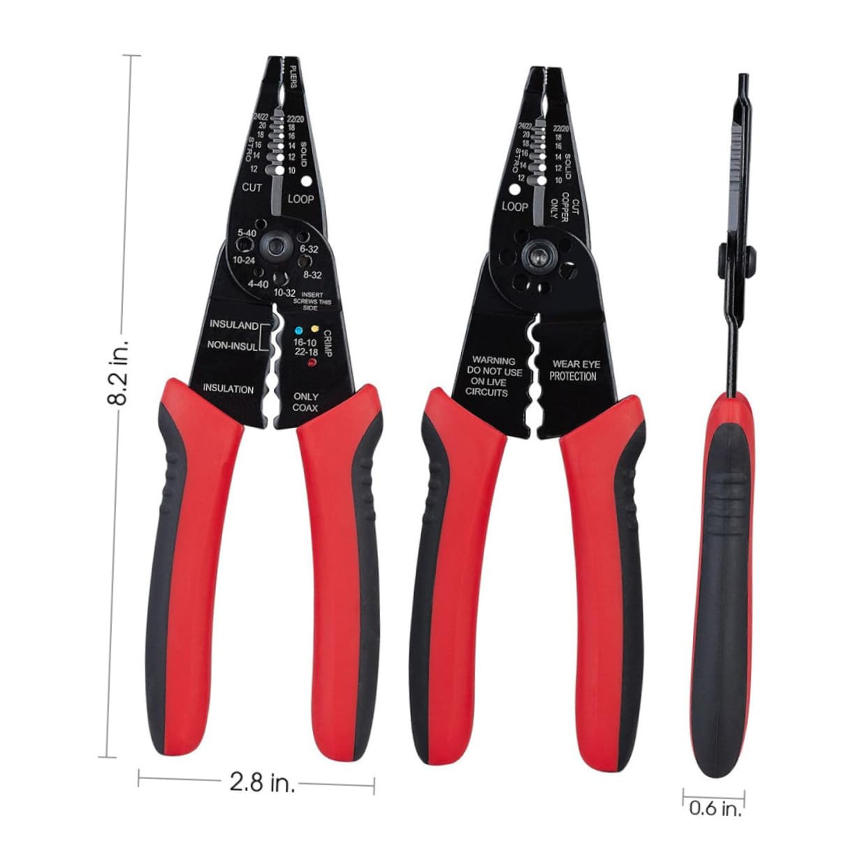 Hemobllo 3 Pezzi Pinza Spelafili e Crimpatrice Professionale con Meccanismo Cricchetto per Elettricisti Riparazioni Domestiche e Veicolari Design Compatto e Fili